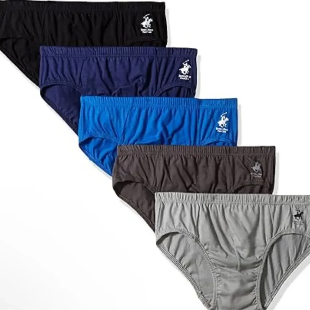 Beverly Hills Polo Club Men's 5 Pack Low Rise Brief Small